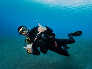 diver on sand